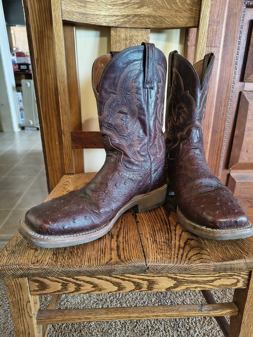 Men's Dan Post Ostrich Boots Cognac Color